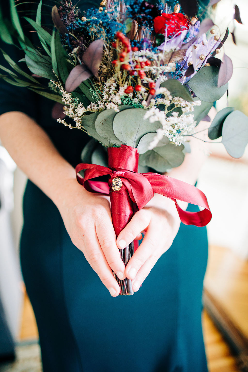 Something Blue Weddings Colorful Bouquet Photo by Thistle and Pine Photography