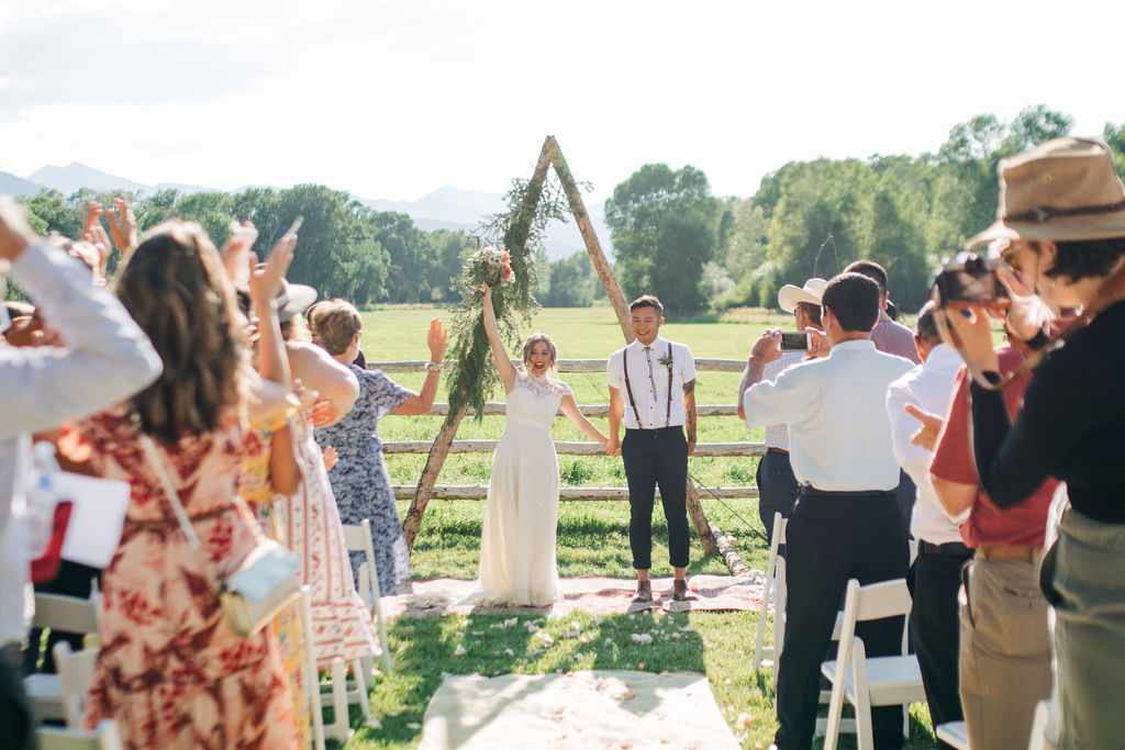 Something Blue Weddings Outdoor Ceremony Photo by Thistle and Pine Photography Boho Wedding Ceremony