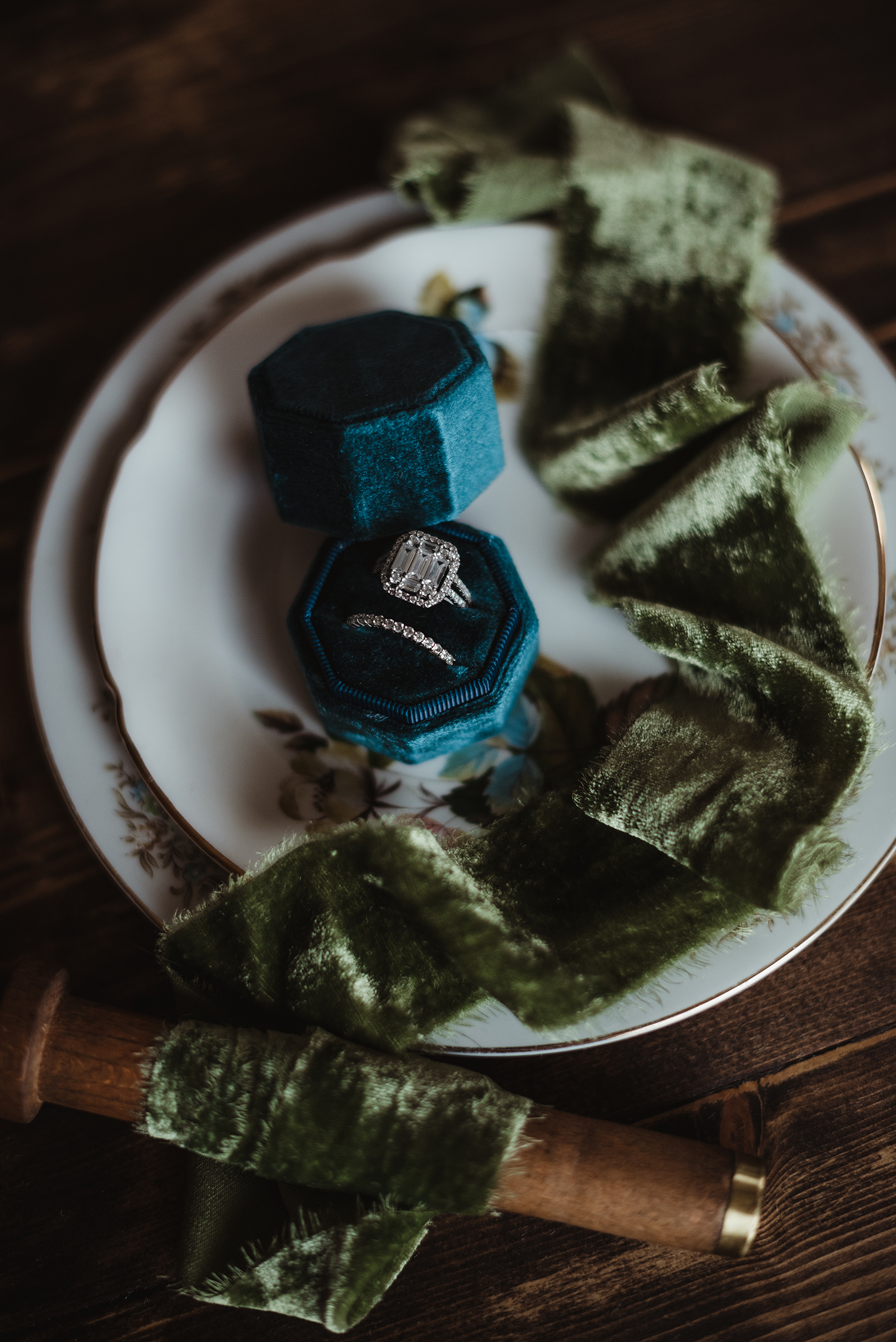 Something Blue Weddings Ring Detail Shot by Evelyn Vaughn Photography