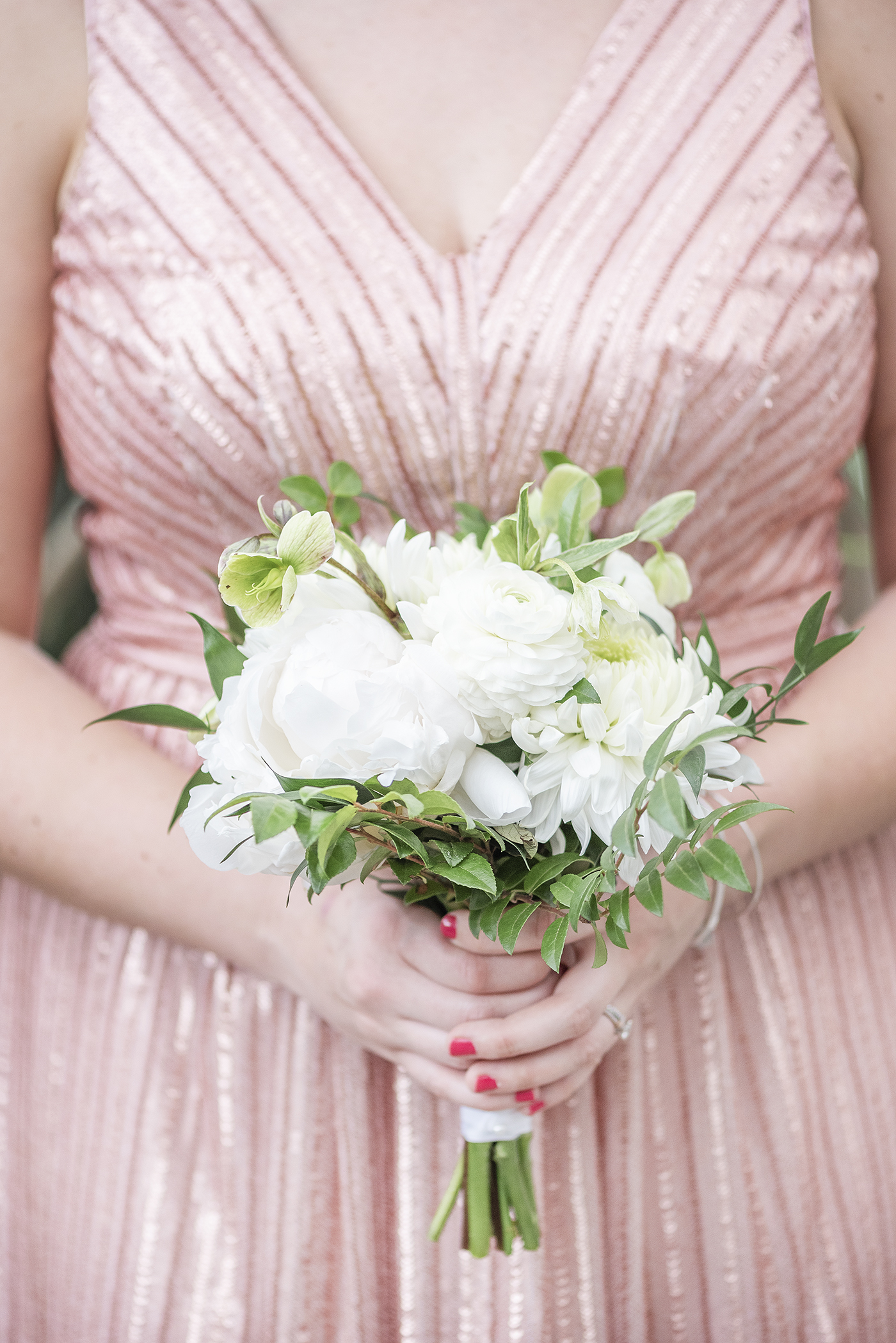 Something Blue Weddings White Flower Bouquet