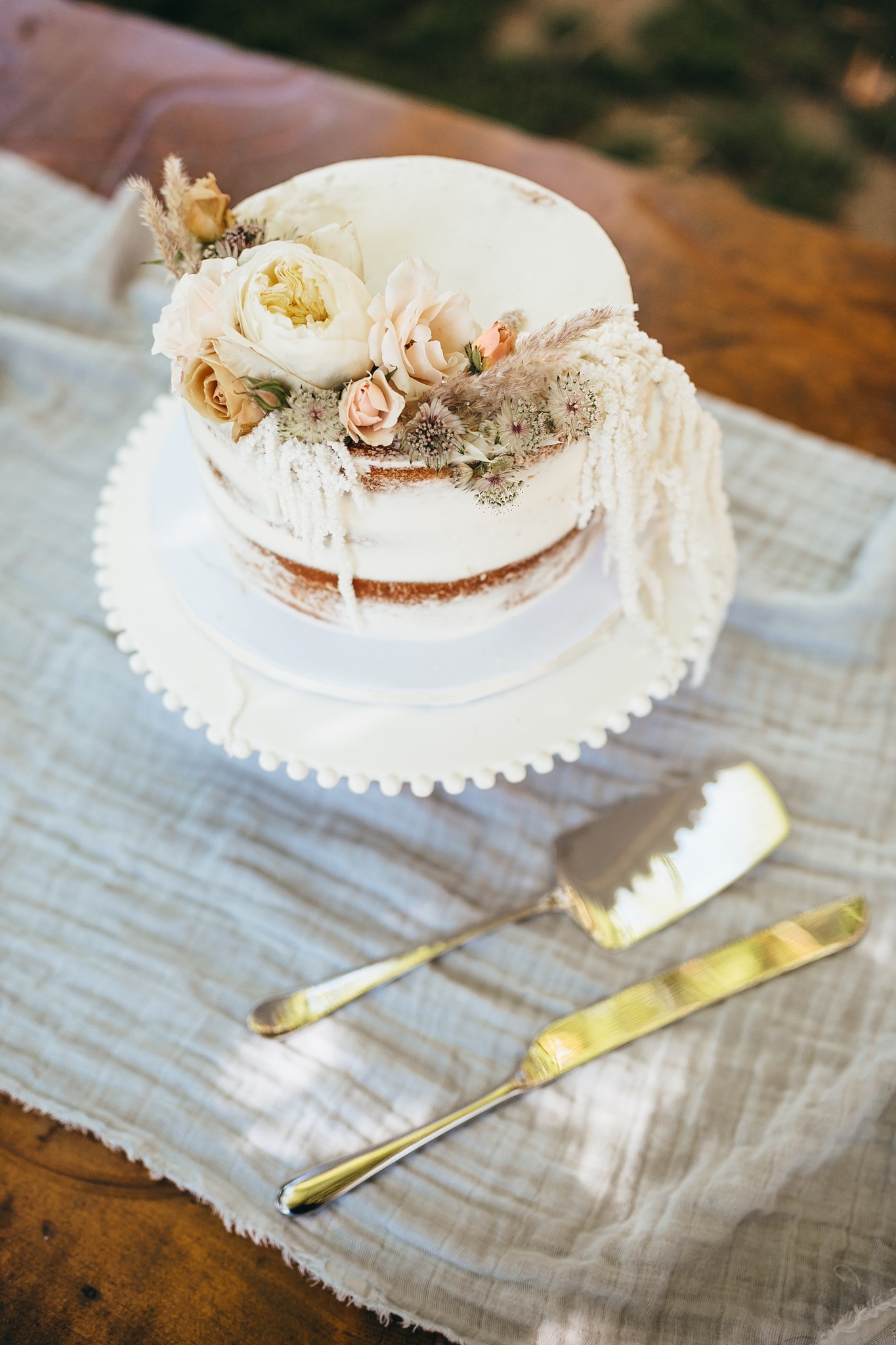 Something Blue Weddings Simple Wedding Cake Naked Wedding Cake