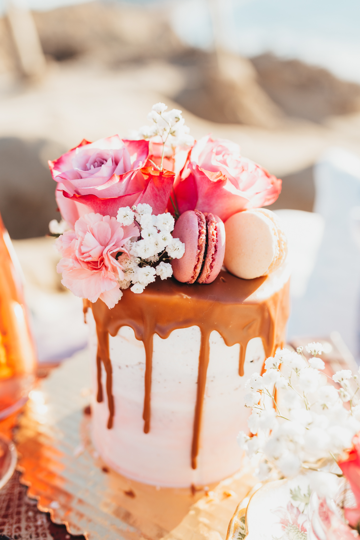Something Blue Weddings Pink Macaron Cake