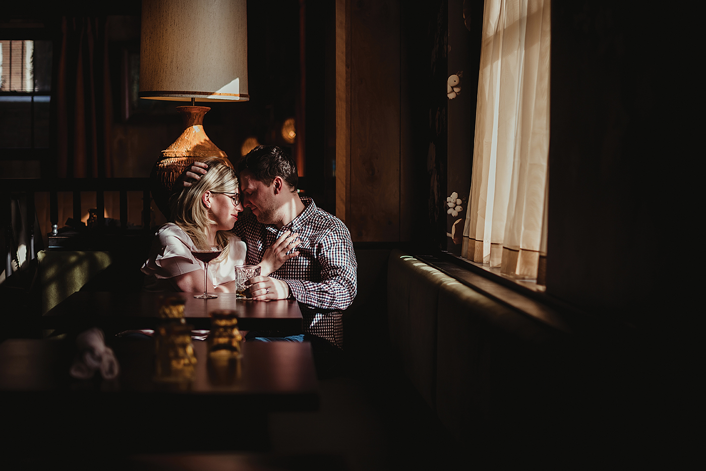 cool downtown vintage inspired engagement session