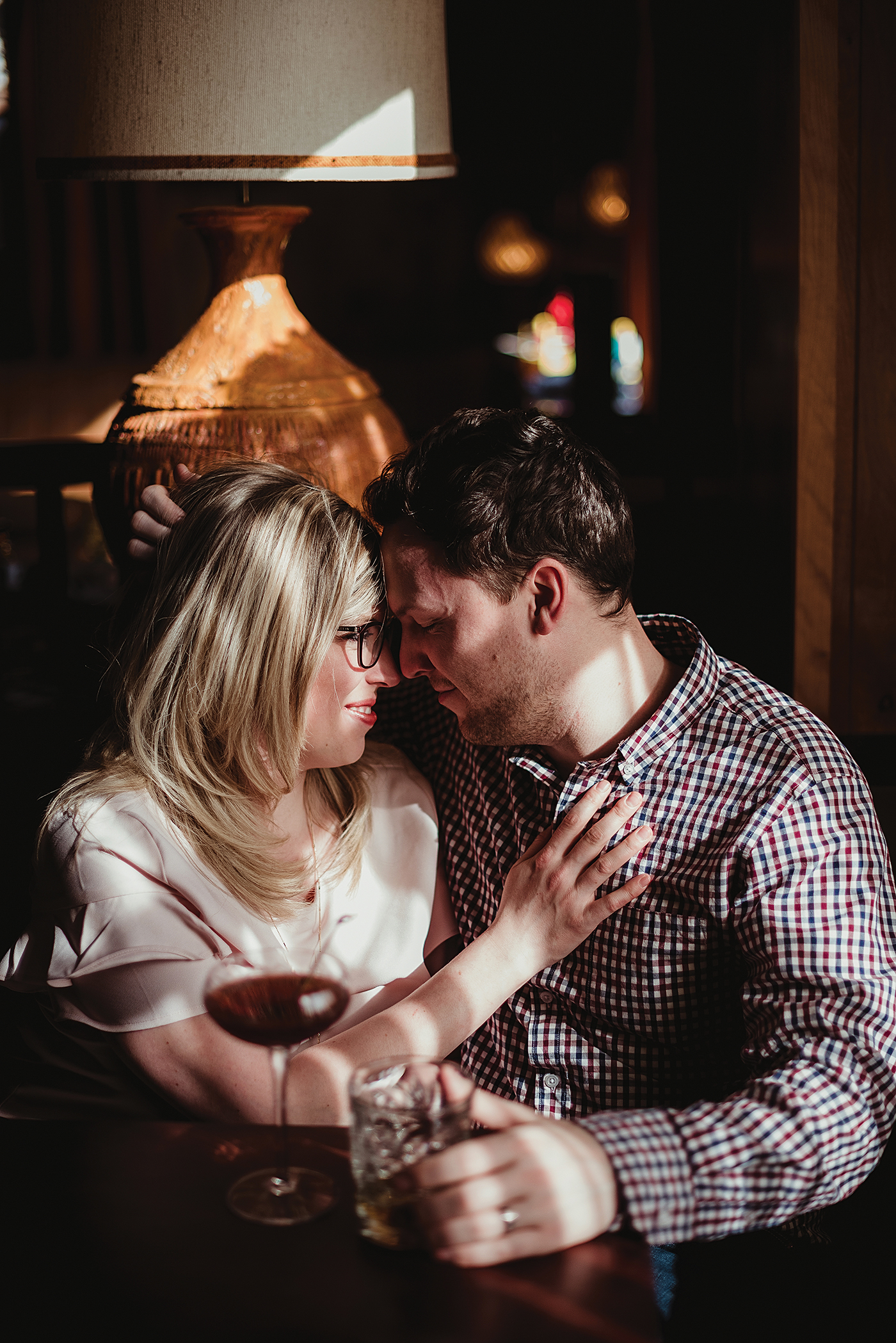 cool downtown vintage inspired engagement session