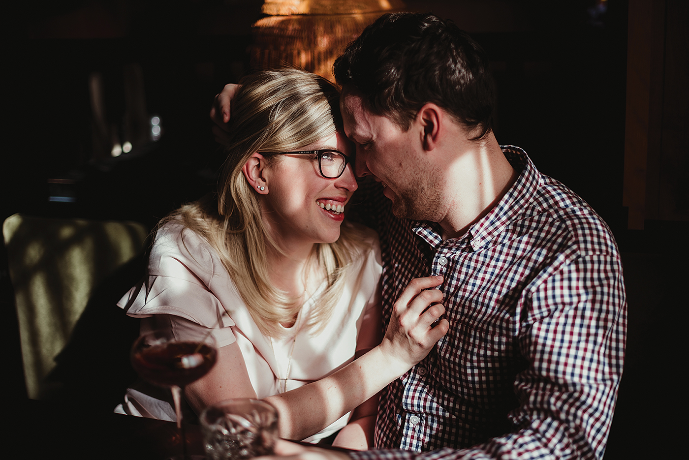 cool downtown vintage inspired engagement session