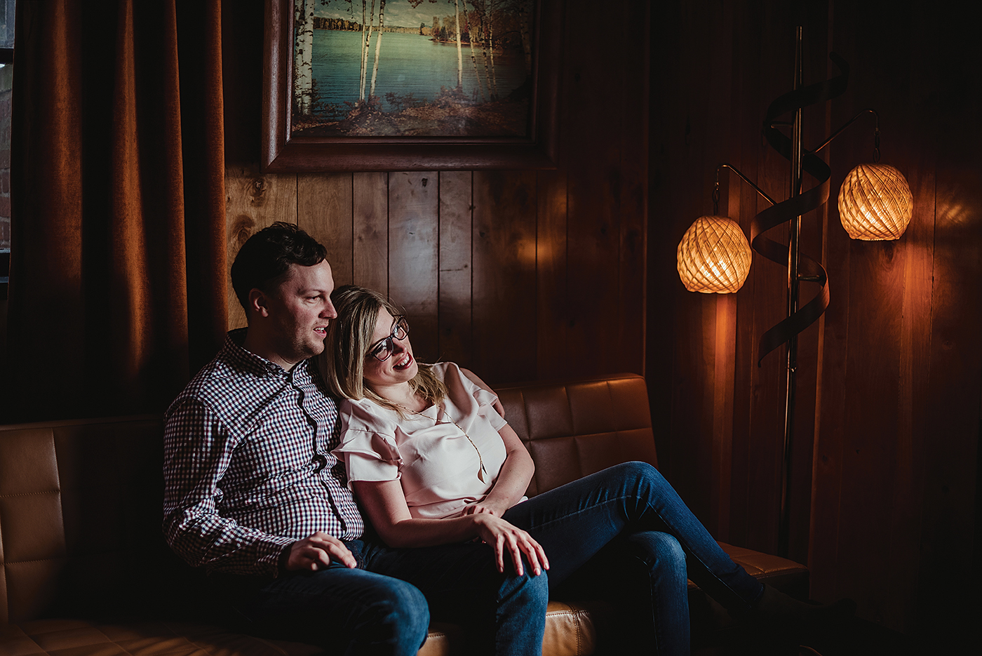 cool downtown vintage inspired engagement session