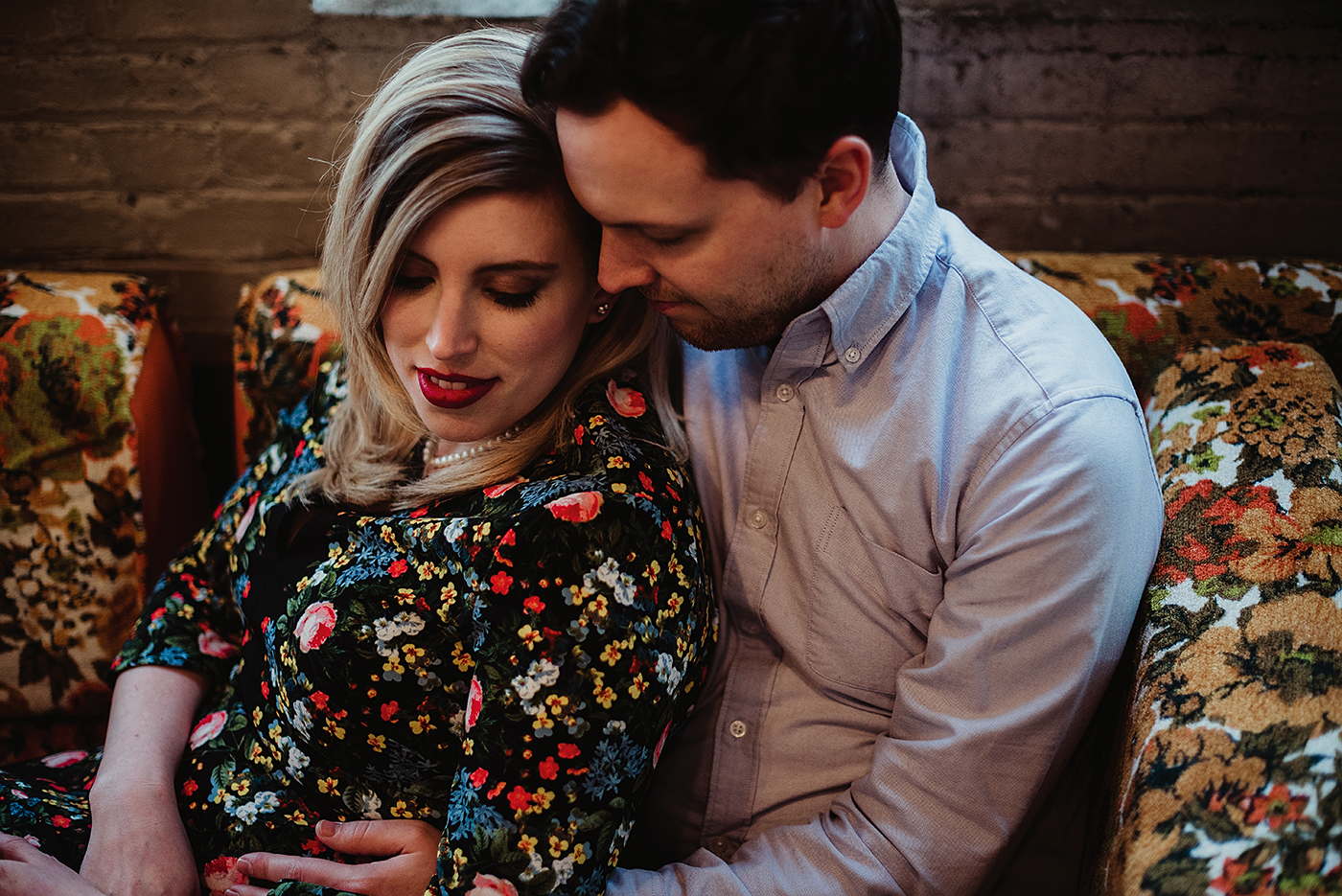 cool downtown vintage inspired engagement session