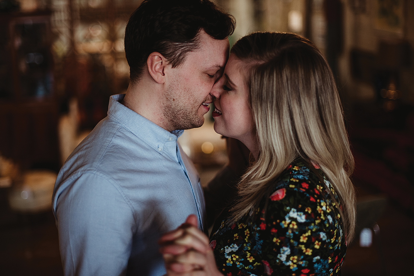 cool downtown vintage inspired engagement session