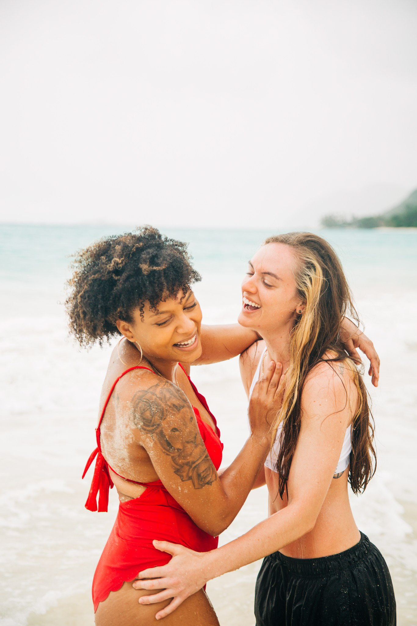 oahu hawaii romantic beach engagement session LGBTQ