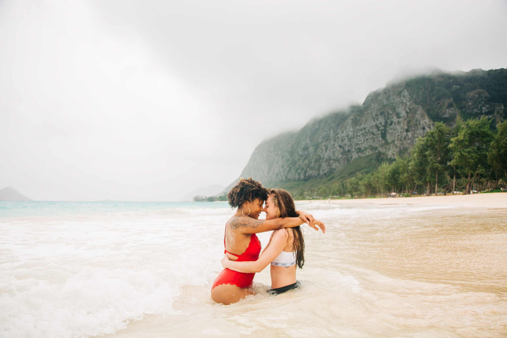 oahu hawaii romantic beach engagement session LGBTQ