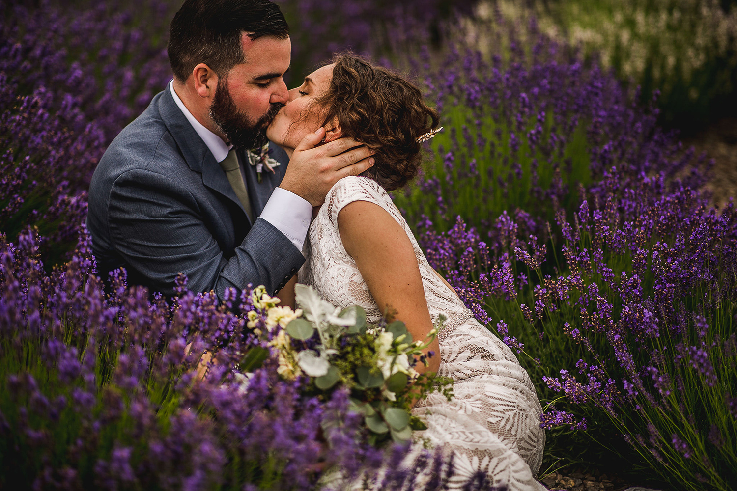 Colorful Michigan Lavender Farm Wedding Something Blue Weddings