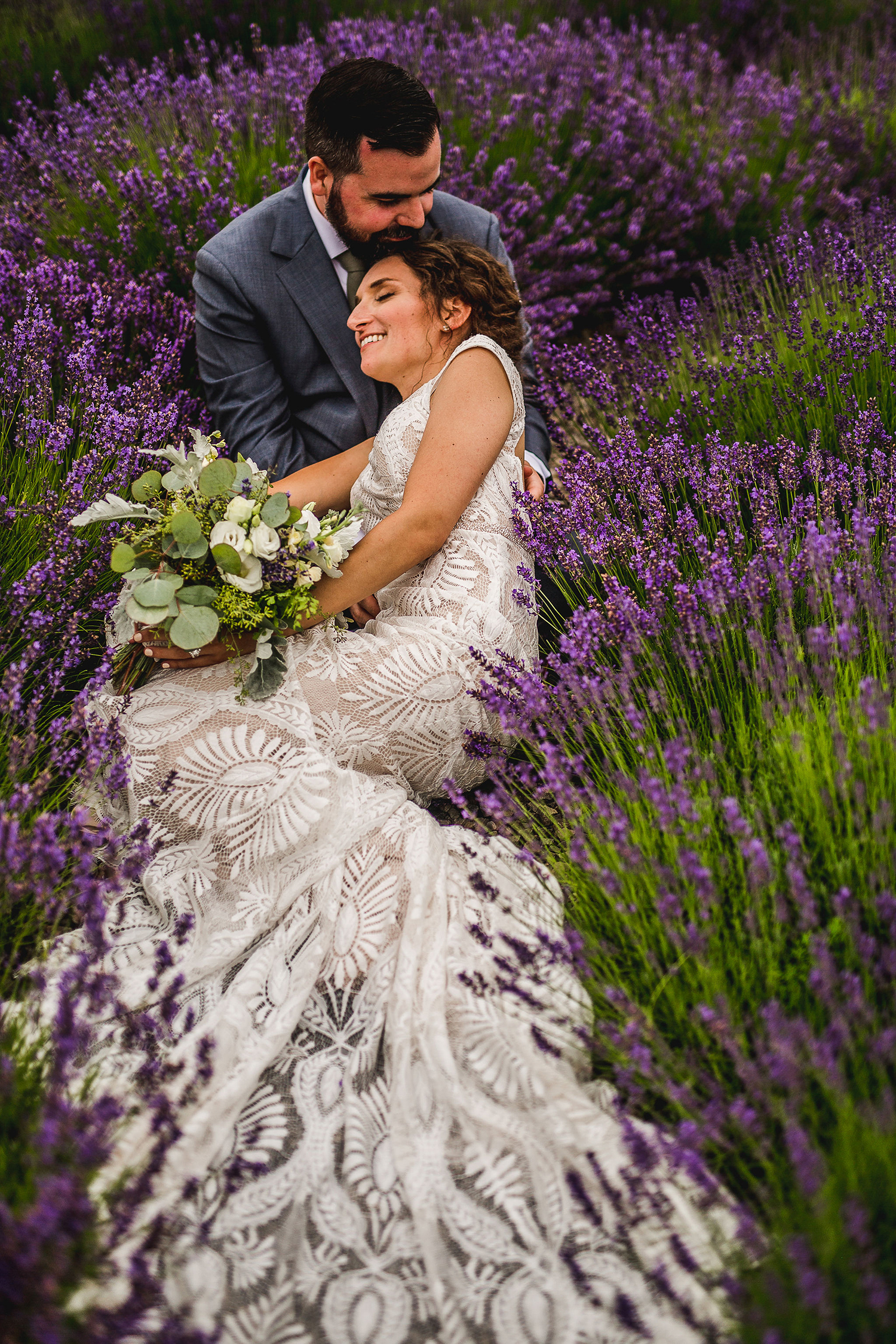 Colorful Michigan Lavender Farm Wedding Something Blue Weddings