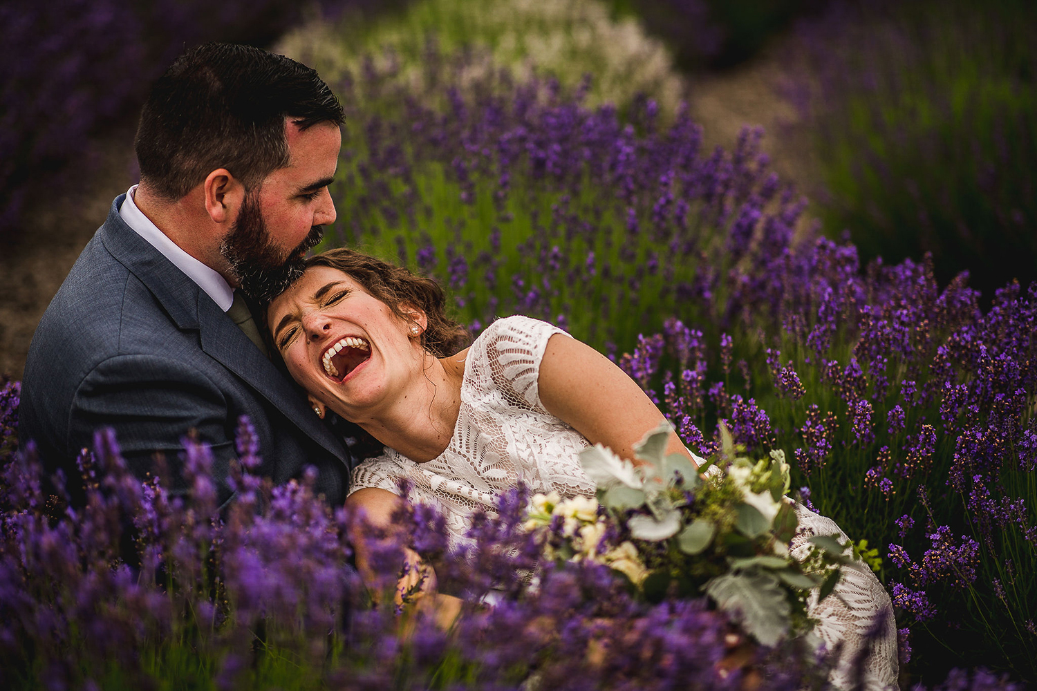 Colorful Michigan Lavender Farm Wedding Something Blue Weddings